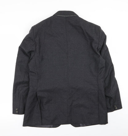 joe hind Mens Grey Striped  Jacket Blazer Size 36