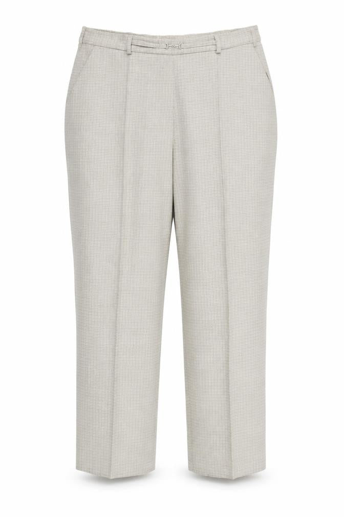 Marks & Spencer Womens Beige Check  Trousers  Size 14 L25 in