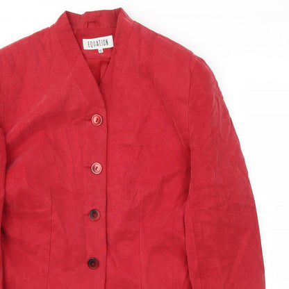 Preloved EQUATION  Womens Red   Jacket Blazer Size 10 - Detail
