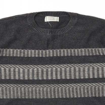 Preloved George Mens Grey Argyle/Diamond  Pullover Jumper Size 2XL - Detail