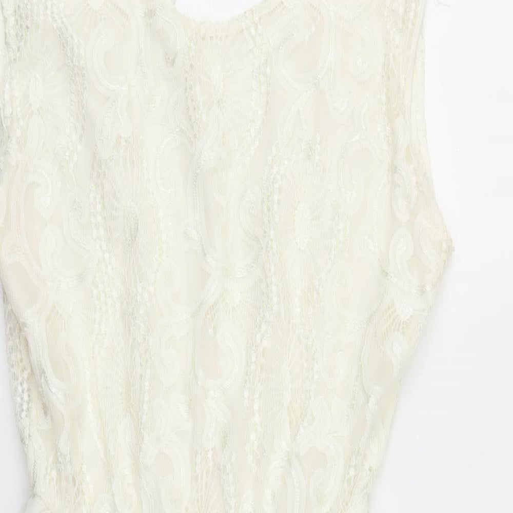 RIBBON  Womens Ivory   Fit & Flare  Size 12