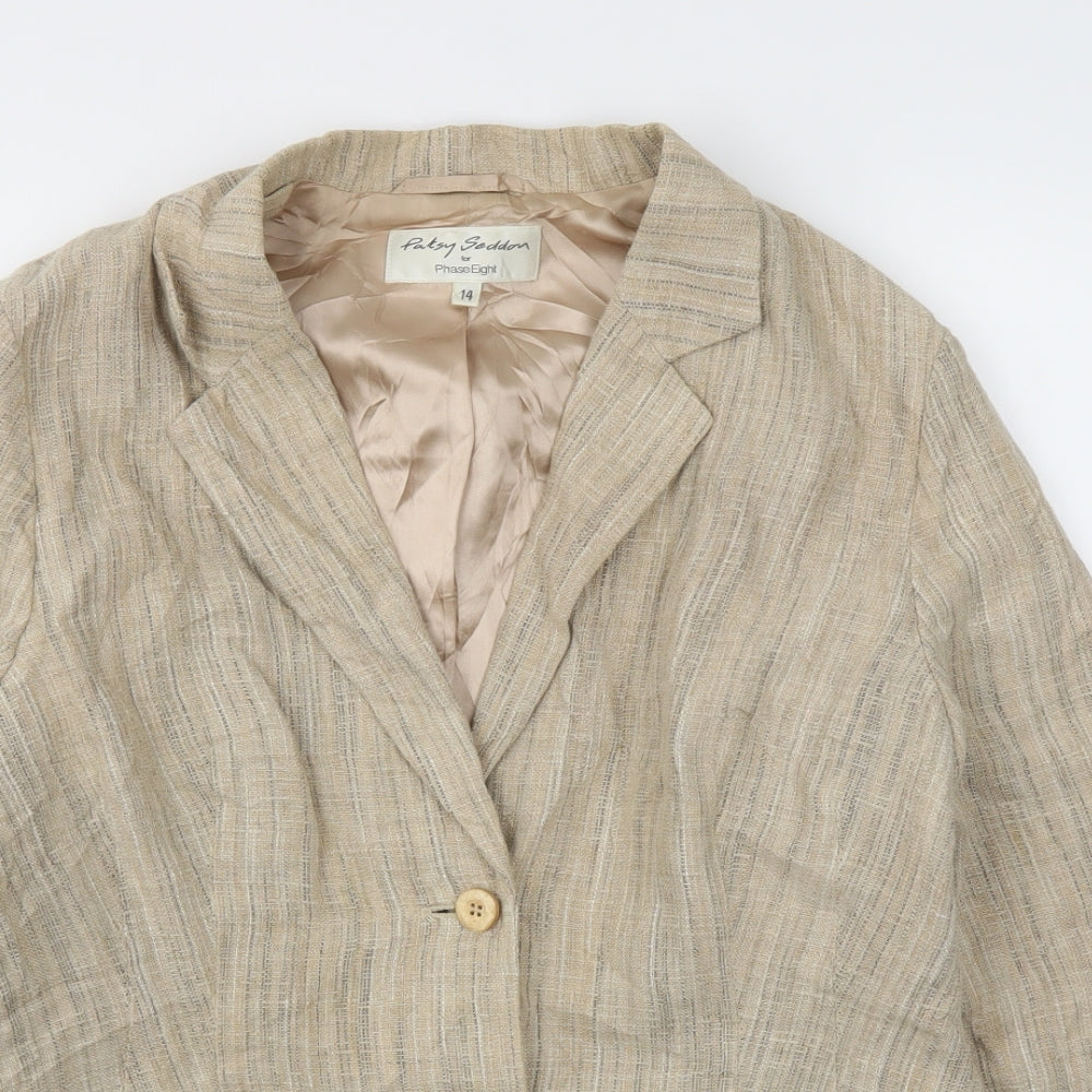 PASTY SEDDON  Womens Beige   Jacket Blazer Size 14