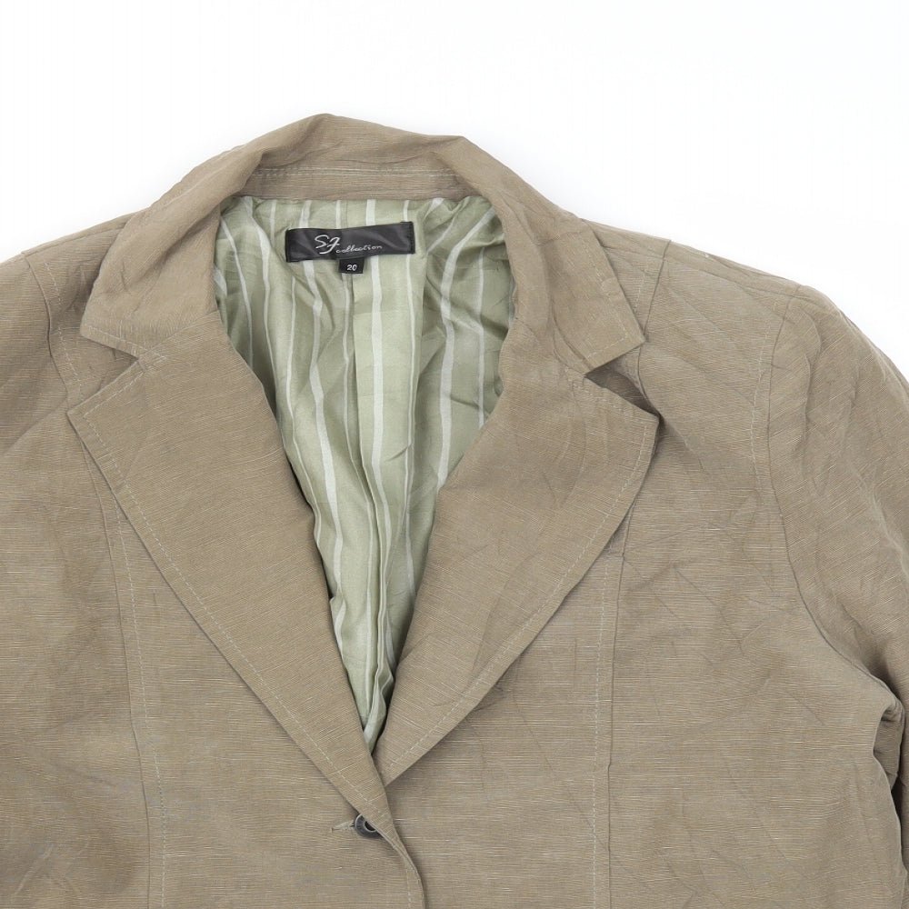 SF COLLECTION  Womens Beige Ikat  Jacket Blazer Size 20