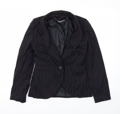 Bay Womens Black Ikat  Jacket Blazer Size 10