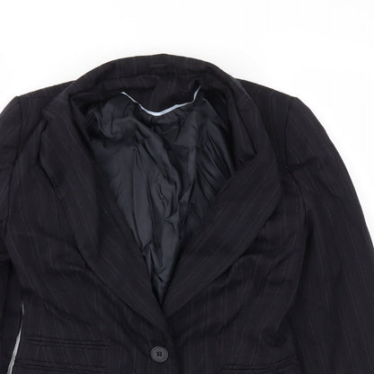 Bay Womens Black Ikat  Jacket Blazer Size 10