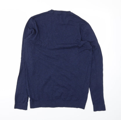Back view of ASOS men’s blue pullover sweatshirt, size S