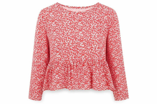 Wednesday's girl Womens Red Floral  Camisole T-Shirt Size M