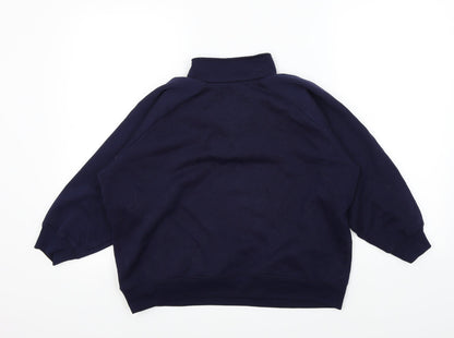 Back view of DMART women’s blue jumper, size UK 12