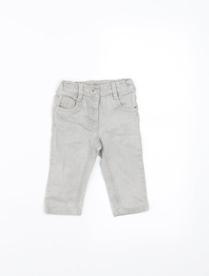 Additional front view of Next Baby Grey Denim Jeans, size 3-6, Months