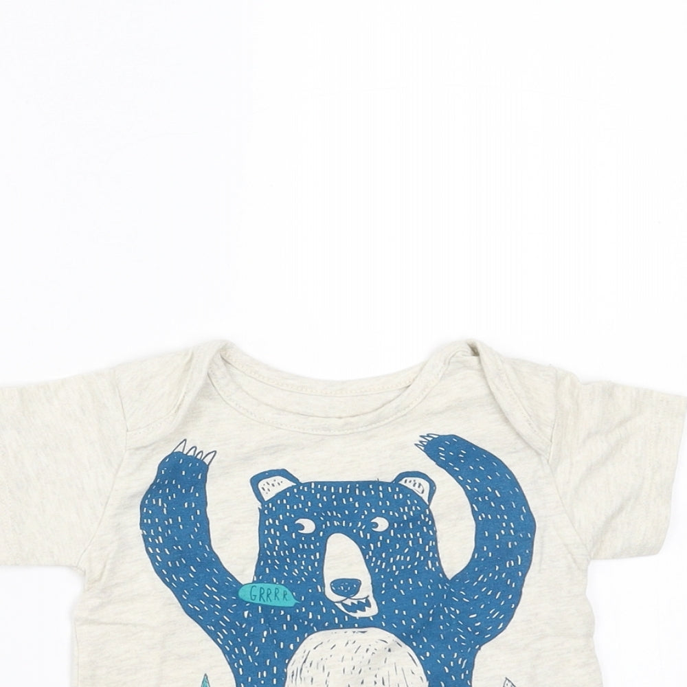 Marks and Spencer Boys Beige   Basic T-Shirt Size 3-6 Months  - bear