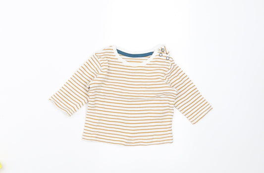Marks and Spencer Baby Beige Striped  Basic T-Shirt Size 3-6 Months