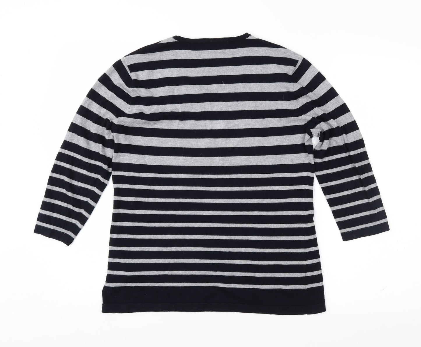 Gerry Weber Womens Blue Striped  Pullover Jumper Size 14