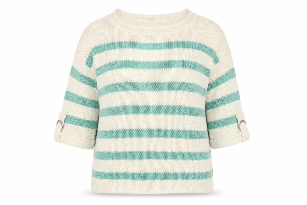 Select Womens Ivory Striped  Pullover Jumper Size 14