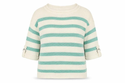Select Womens Ivory Striped  Pullover Jumper Size 14