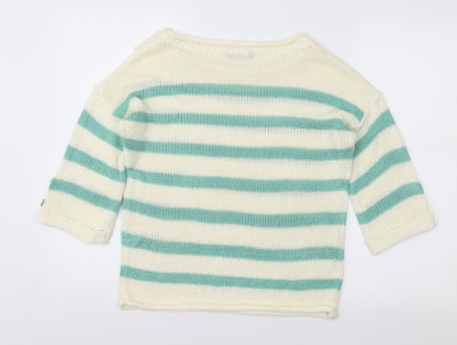 Select Womens Ivory Striped  Pullover Jumper Size 14