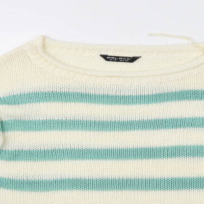 Select Womens Ivory Striped  Pullover Jumper Size 14