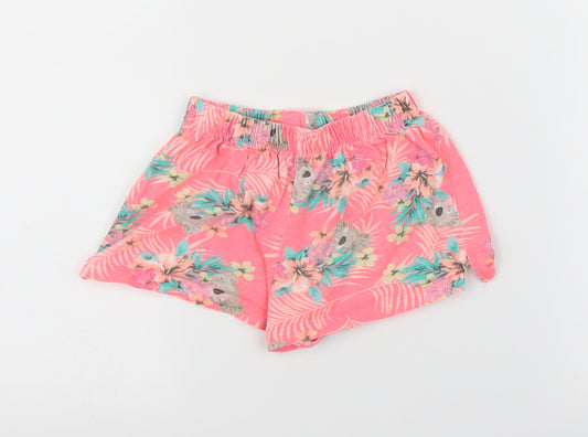 Primark Girls Pink Floral  Cut-Off Shorts Size 3-4 Years - Tropical