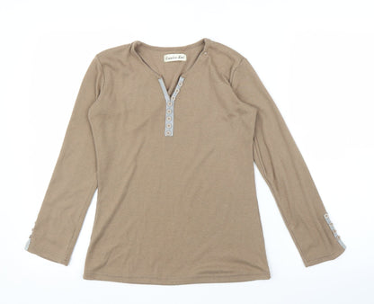 Preloved Eunice Lai Womens Beige   Basic Blouse Size S - Front
