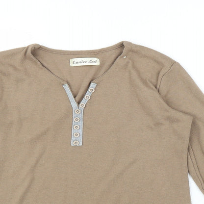 Preloved Eunice Lai Womens Beige   Basic Blouse Size S - Detail