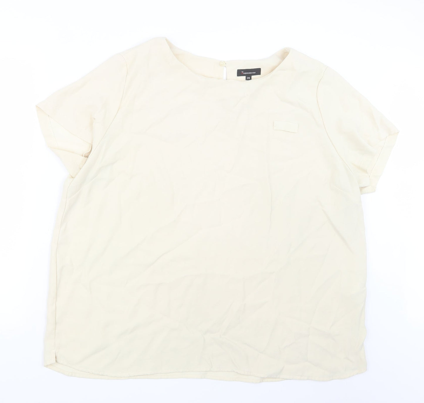 Incorporatewear Womens Ivory   Basic T-Shirt Size 24