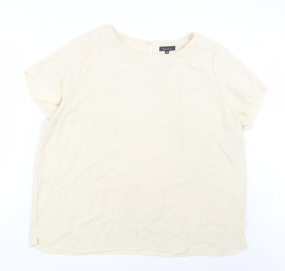 Preloved Incorporatewear Womens Ivory   Basic T-Shirt Size 24 - Front