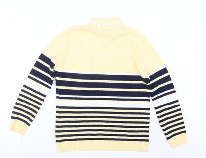 Back view of CHIC women’s ivory striped knit jumper, size S
