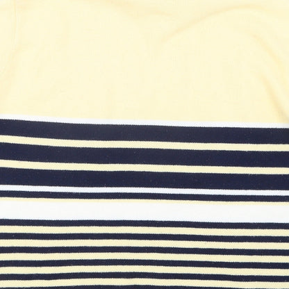 Brand and care label for CHIC women’s ivory striped knit jumper, size S