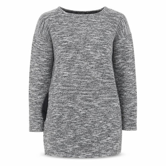 Front view of Miss Selfridge women’s grey jumper, size UK 10