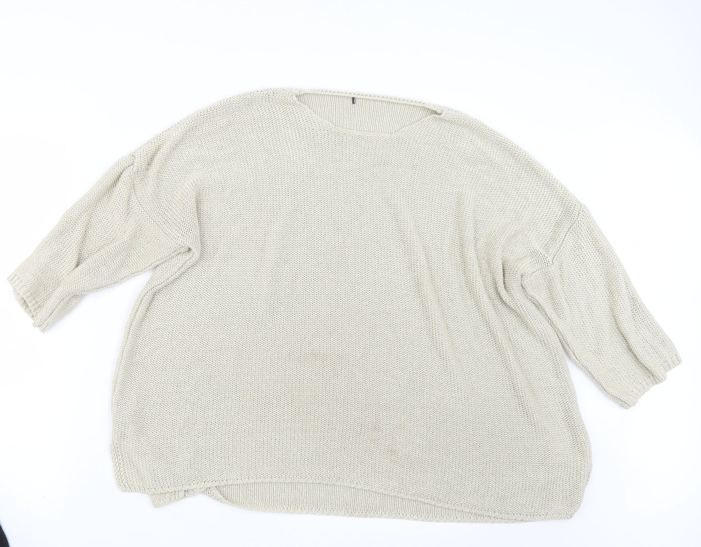 Papaya Womens Beige  Knit Pullover Jumper Size 20