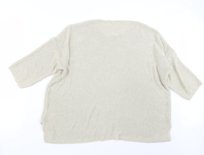 Back view of Papaya women’s beige knit jumper, size UK 20