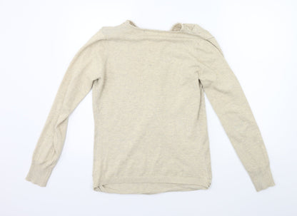 d&Z Womens Beige  Knit Pullover Jumper Size 10