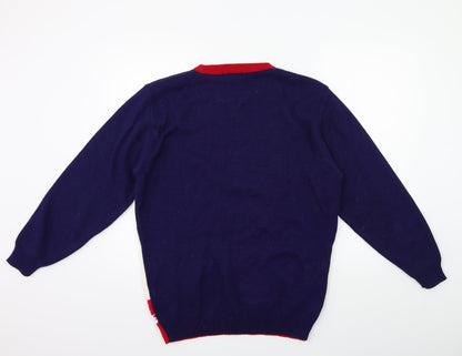 Preloved Futura Mens Blue  Knit Pullover Jumper Size XL - Back