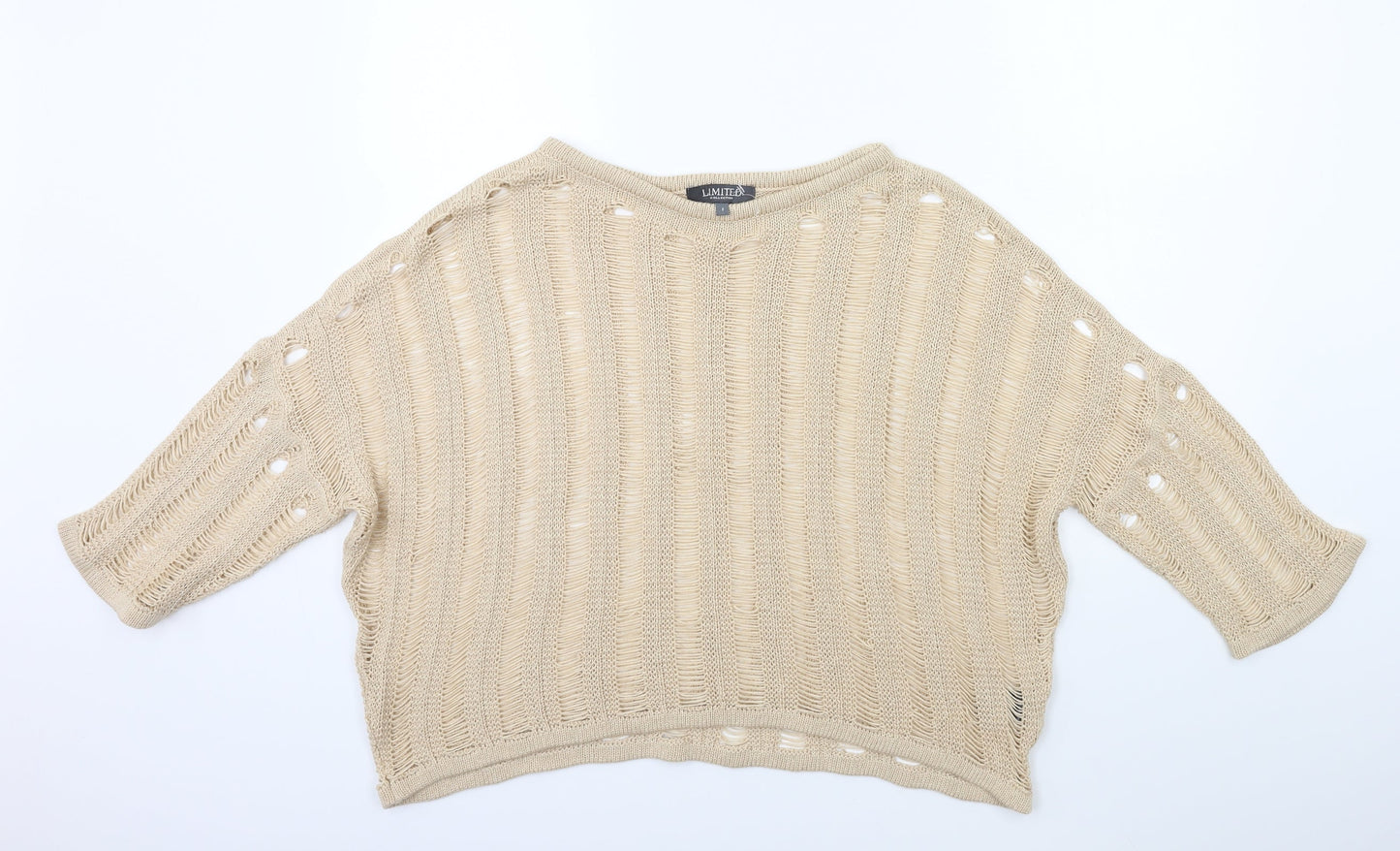 Marks and Spencer Womens Beige  Knit Pullover Jumper Size 8