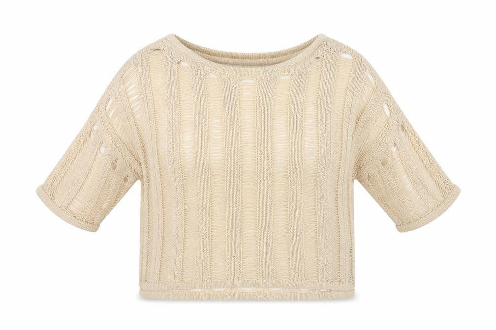 Marks & Spencer Womens Beige  Knit Pullover Jumper Size 8