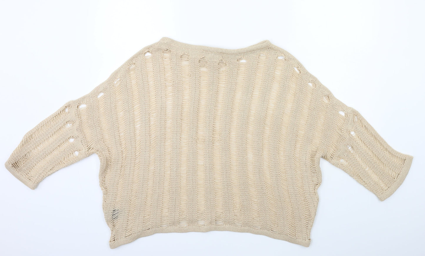 Marks and Spencer Womens Beige  Knit Pullover Jumper Size 8