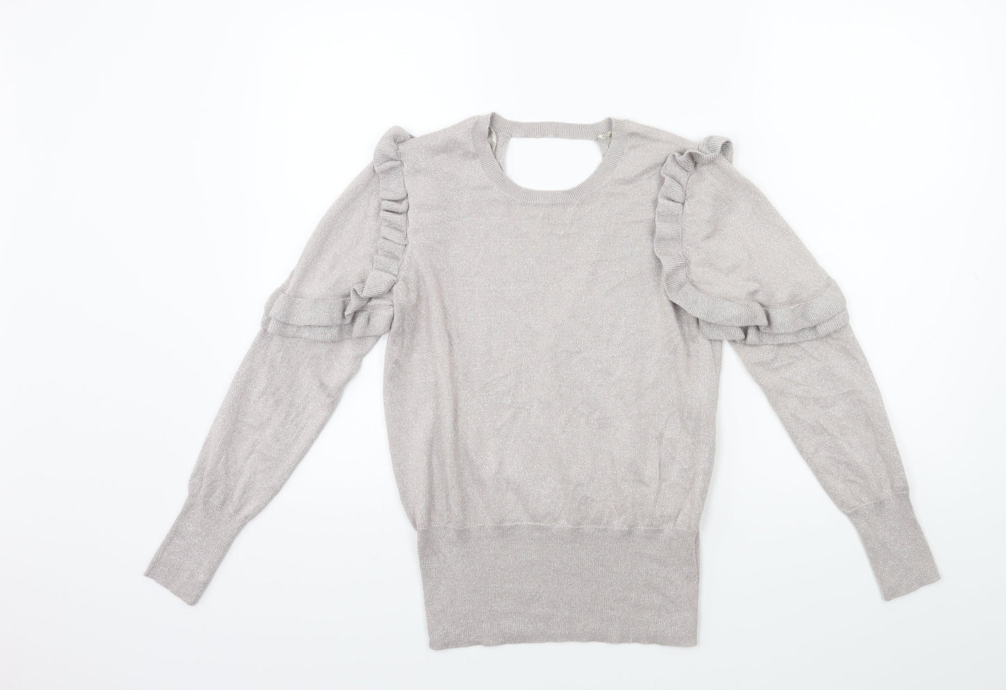 George Womens Silver  Knit Pullover Jumper Size 10