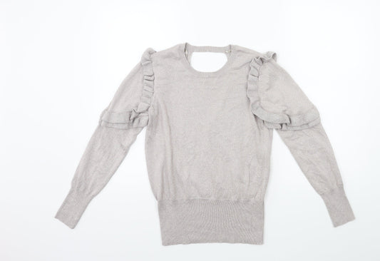 George Womens Silver  Knit Pullover Jumper Size 10