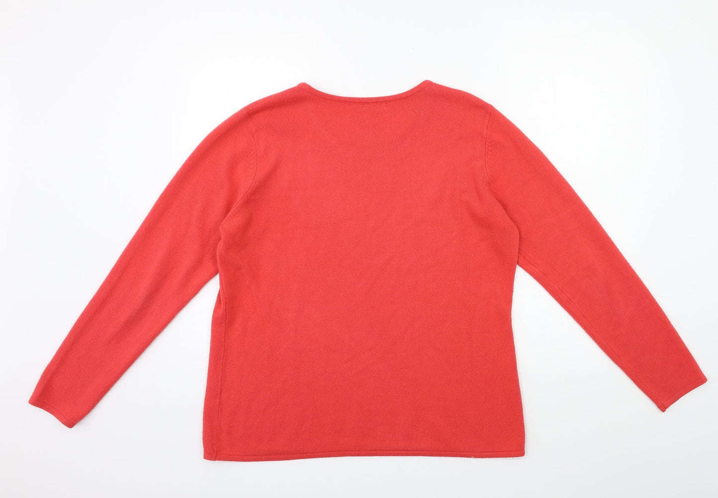 Bonmarché Womens Red  Knit Pullover Jumper Size M