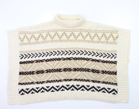 New Look Womens Beige Striped Knit Pullover Jumper Size M