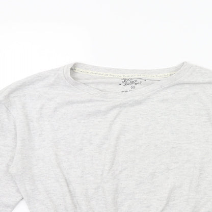 Close-up detail of Atmosphere women’s grey pullover sweatshirt, size XS