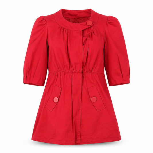 Front view of Atmosphere women’s red pea coat coat, size UK 12