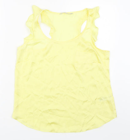 Additional front view of Red Herring women’s yellow basic blouse, size UK 12