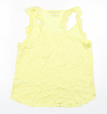 Back view of Red Herring women’s yellow basic blouse, size UK 12
