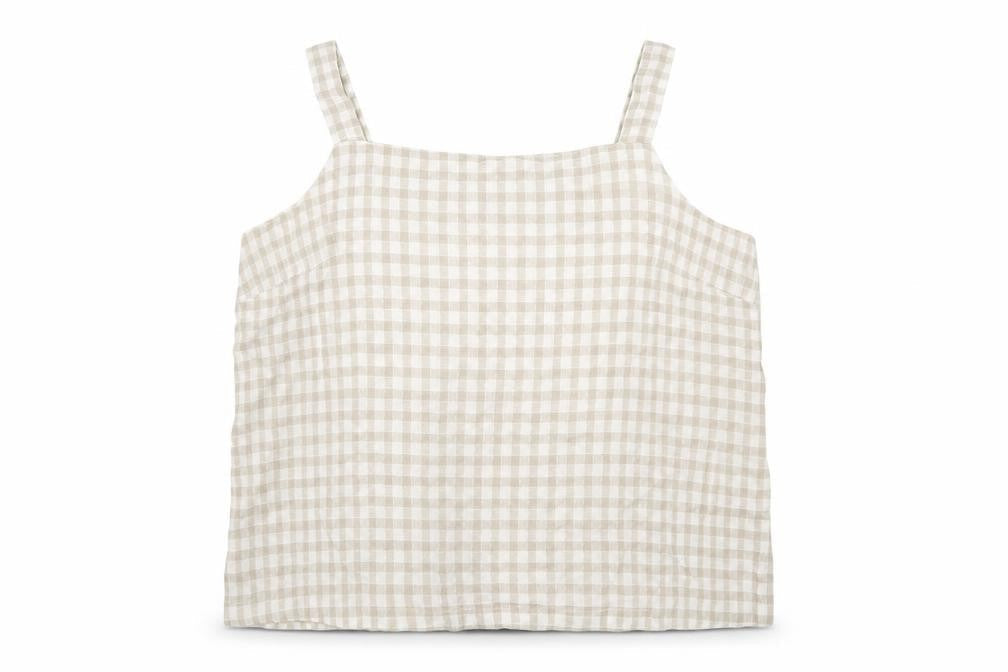 Papaya Womens Beige Check  Basic Blouse Size 18