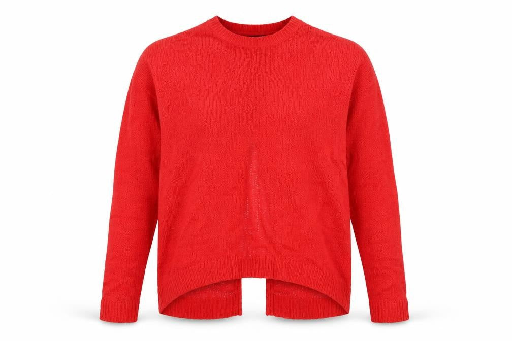 New Look Womens Red  Knit Pullover Jumper Size S  - Open Back