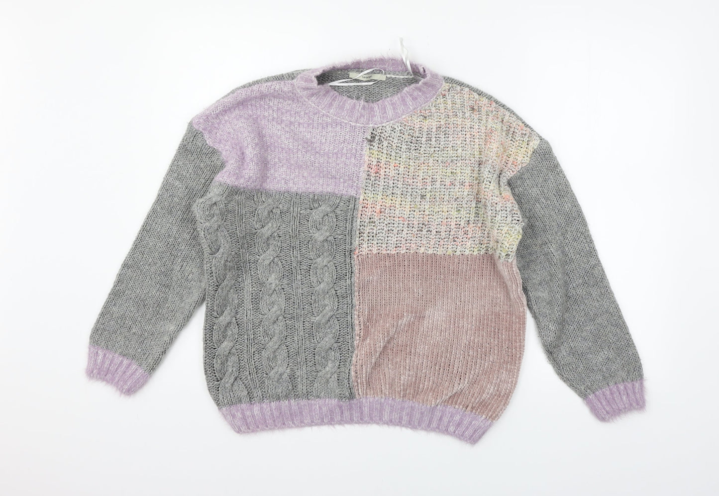 George Womens Grey Geometric  Pullover Jumper Size 10