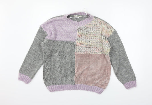 George Womens Grey Geometric  Pullover Jumper Size 10