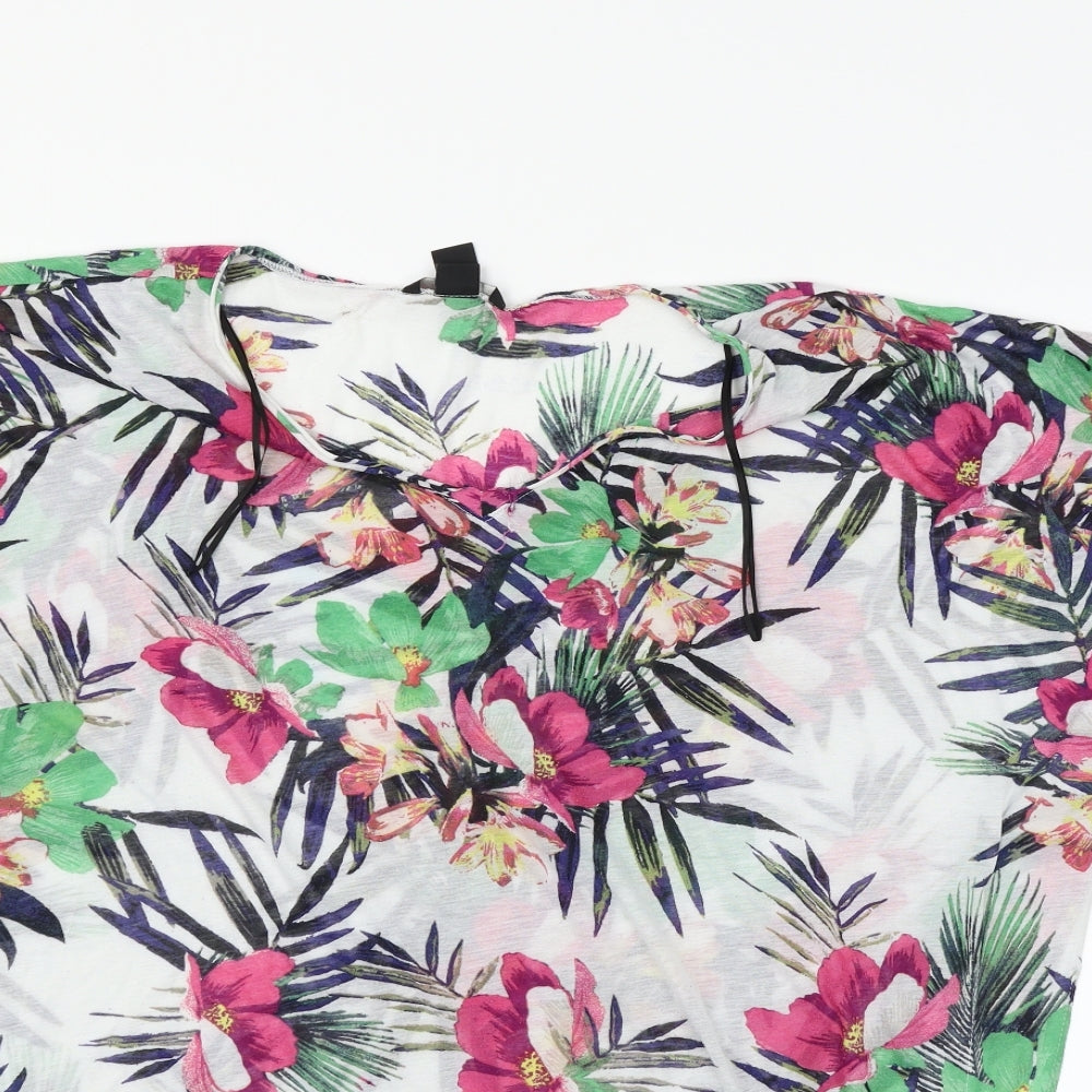 H&M Womens White Floral  T-Shirt Dress  Size M