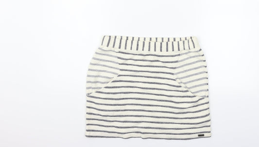 Bellfield Womens Beige Striped  Mini Skirt Size 12