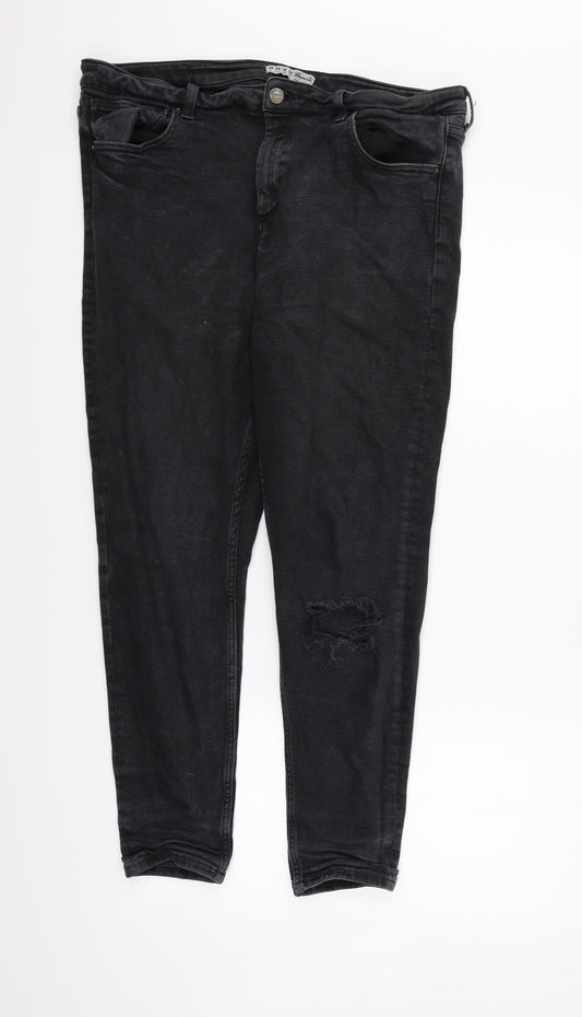 deniem co Womens Grey   Straight Jeans Size 20 L28 in